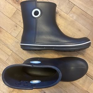 Crocs Rain Boots Black Womans 10